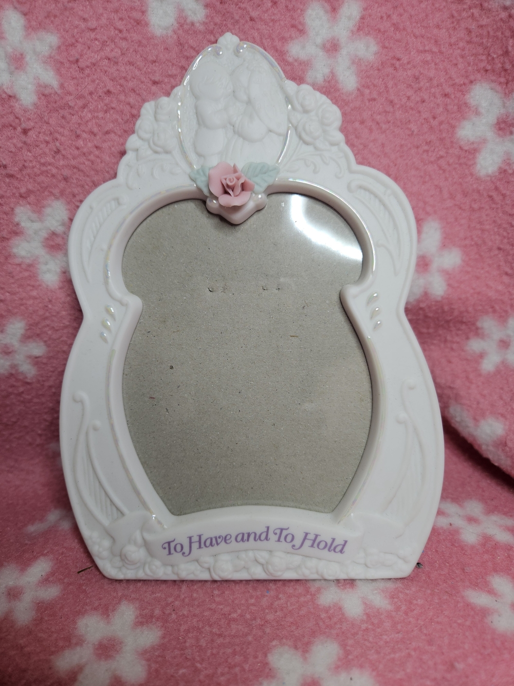 Precious Moments White and Pink Resin Decorative Photo Frame